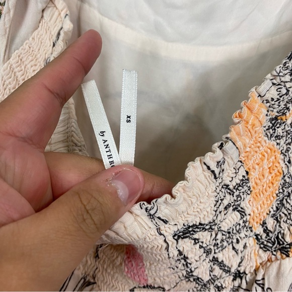 Anthropologie Square Neck Floral Embroidered Beaded Maxi Dress XS - Picture 12 of 13